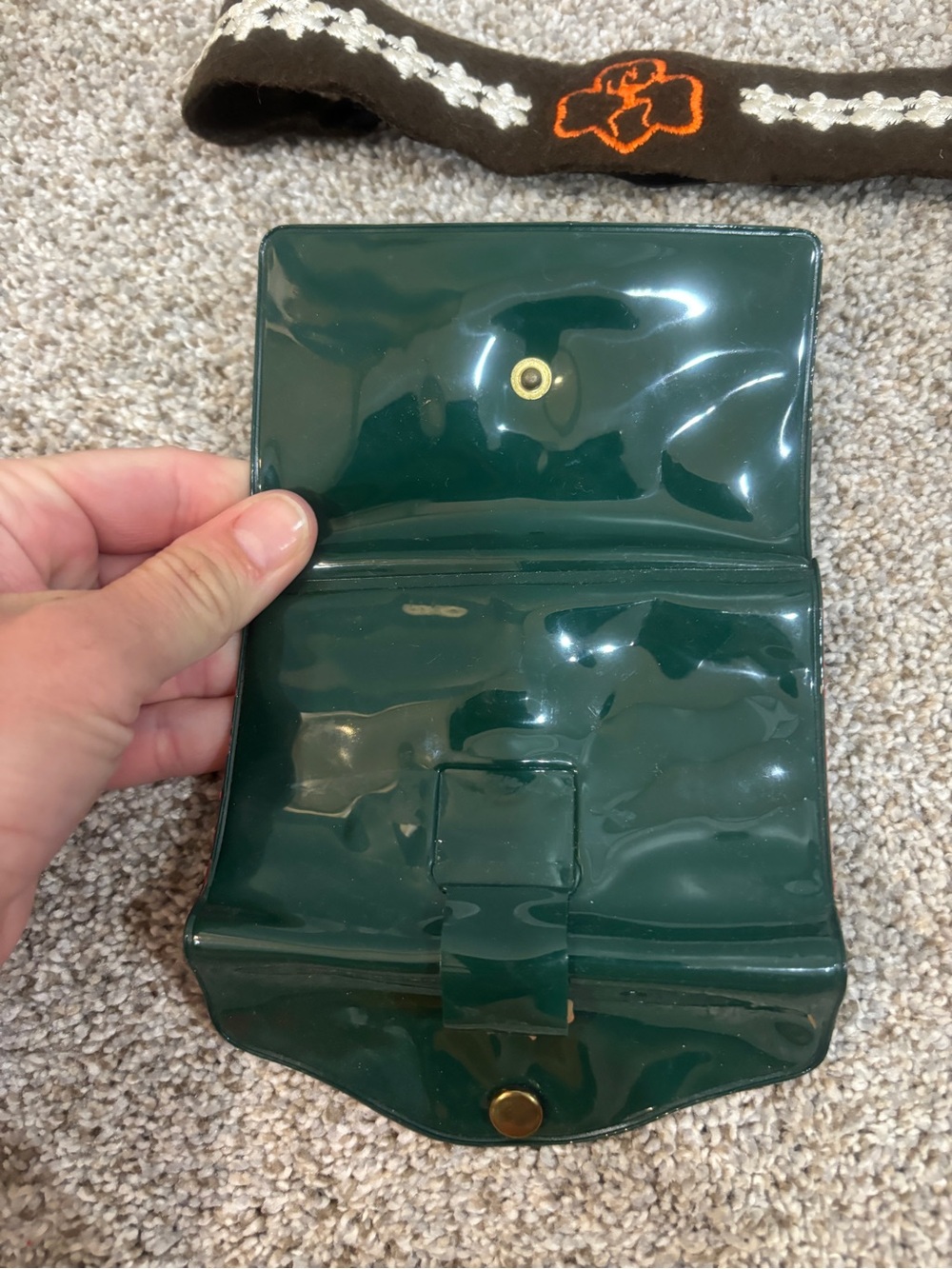 Vintage Girl Scout patent leather identification pouch/Brownies headband - Picture 3 of 3